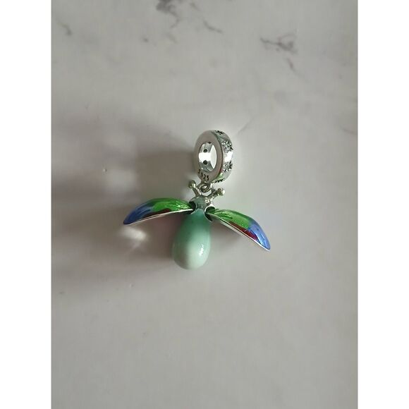 Glow in Dark Firefly Charm S925 Sterling Silver Dangle w/ Moveable Wings - Picture 1 of 9